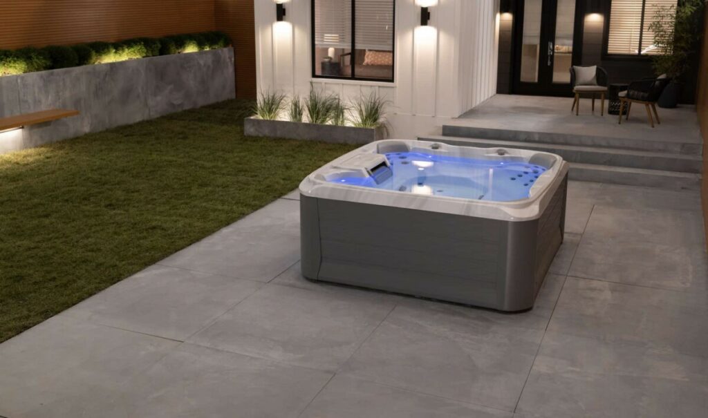 Service & Repairs - Atlanta Hot Tub Center Sundance Spas 680 Edison Porcelain Slate Lifestyle Night - Atlanta Hot Tub Center